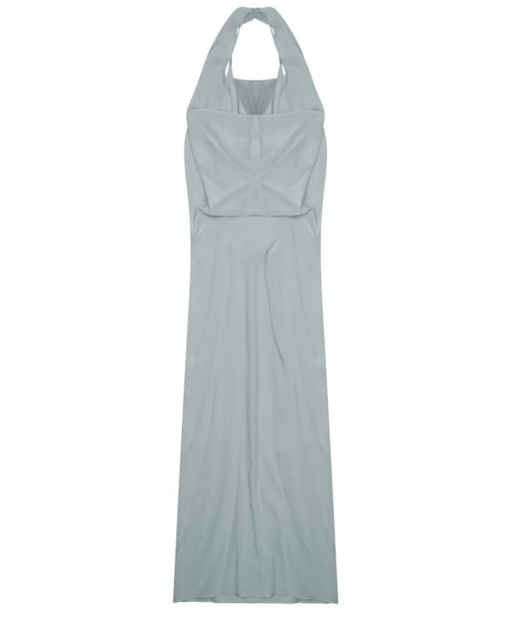 Alysi Blue Solid Halter Neck Maxi Dress
