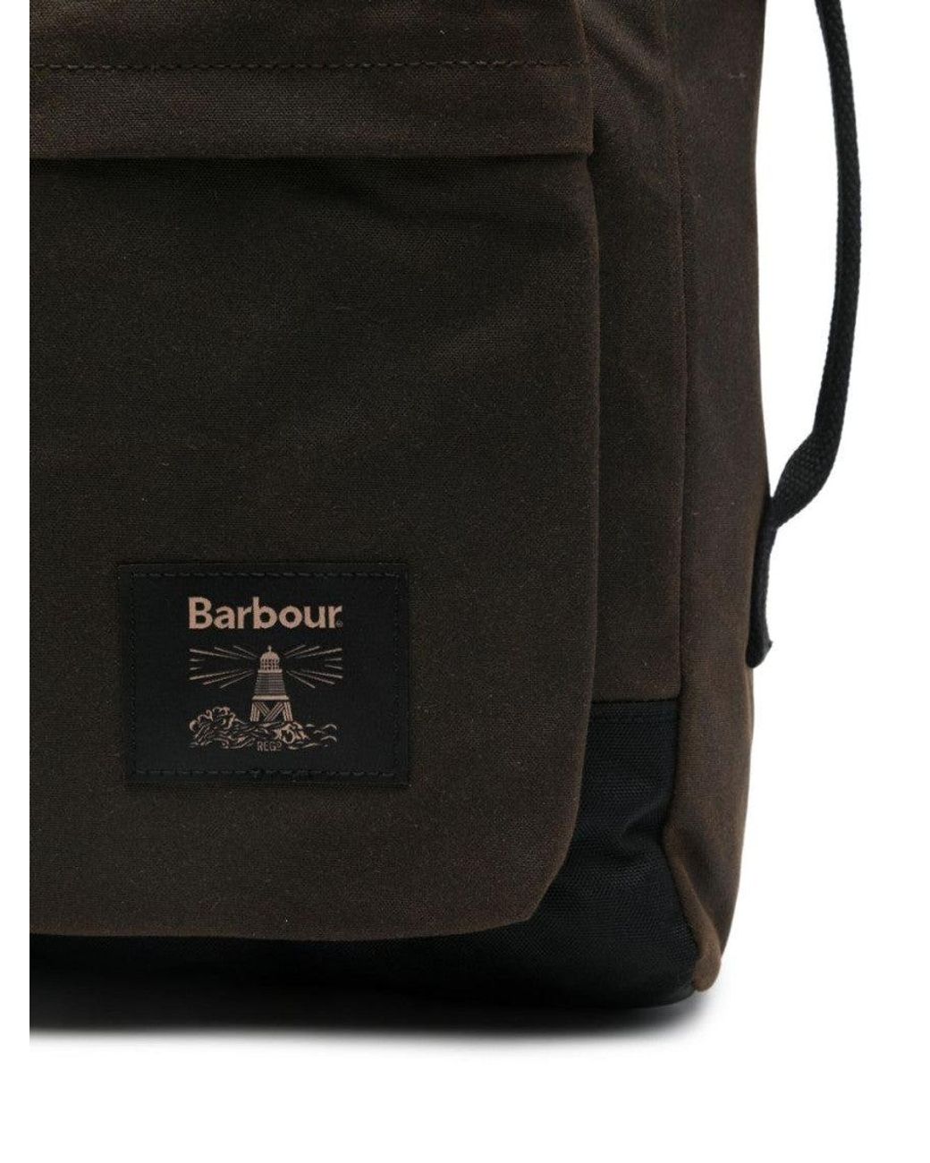 Barbour Black Field Wax Backpack for men