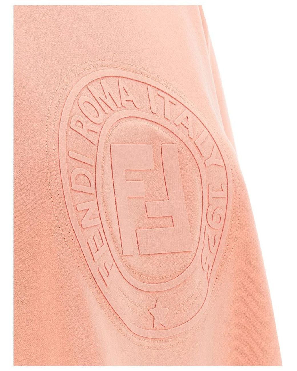 Fendi Pink 3D Logo Embroidery Sweatshirt