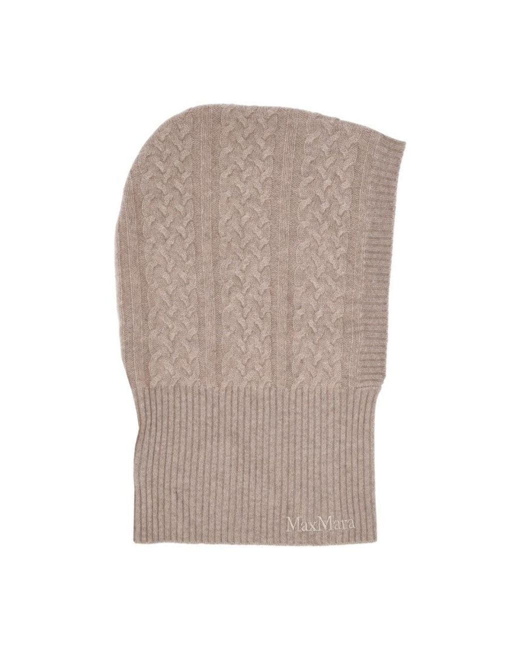 Max Mara Gray Knitted Balaclava Hat