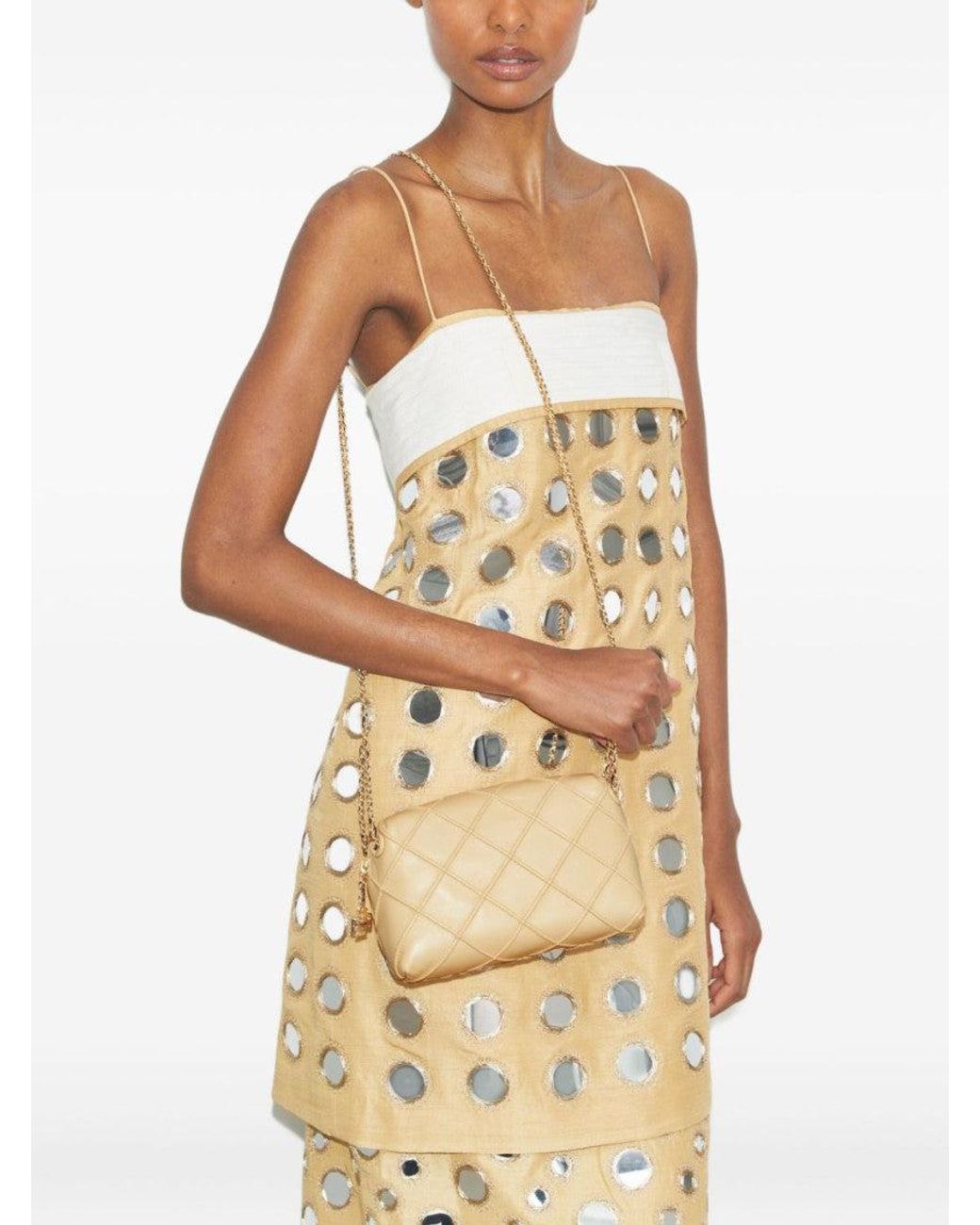 Tory Burch Natural Fleming Small Crossbody Bag