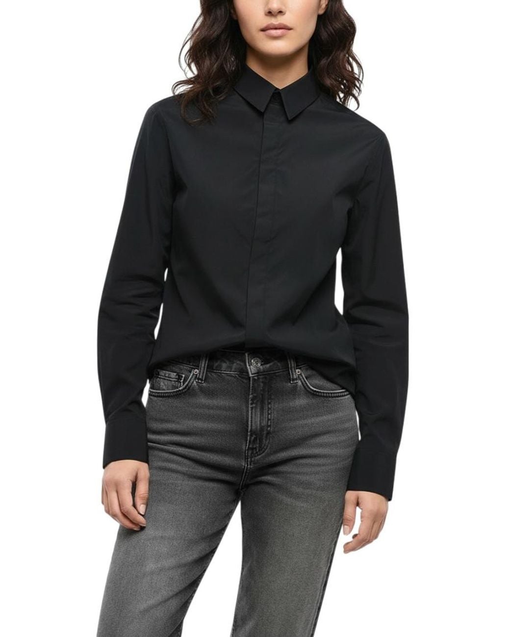 Wardrobe NYC Black Regular Solid Shirt