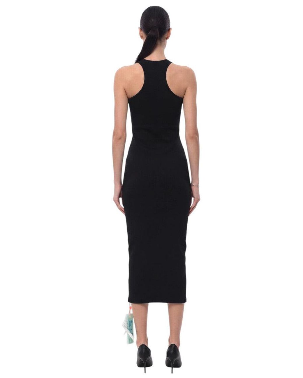 Off-White c/o Virgil Abloh Black Embellished Midi Dress
