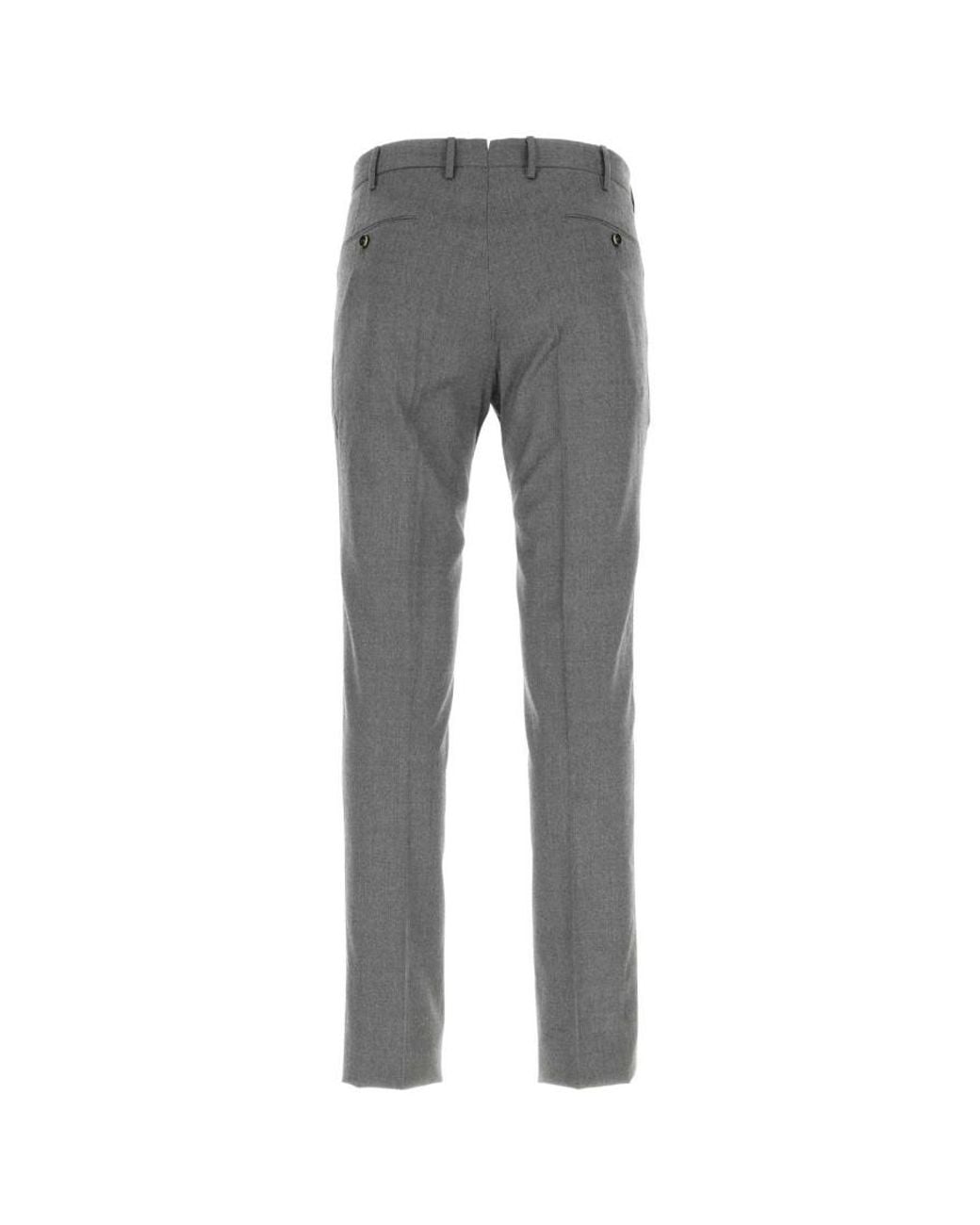 PT Torino Gray Flat Front Pants for men