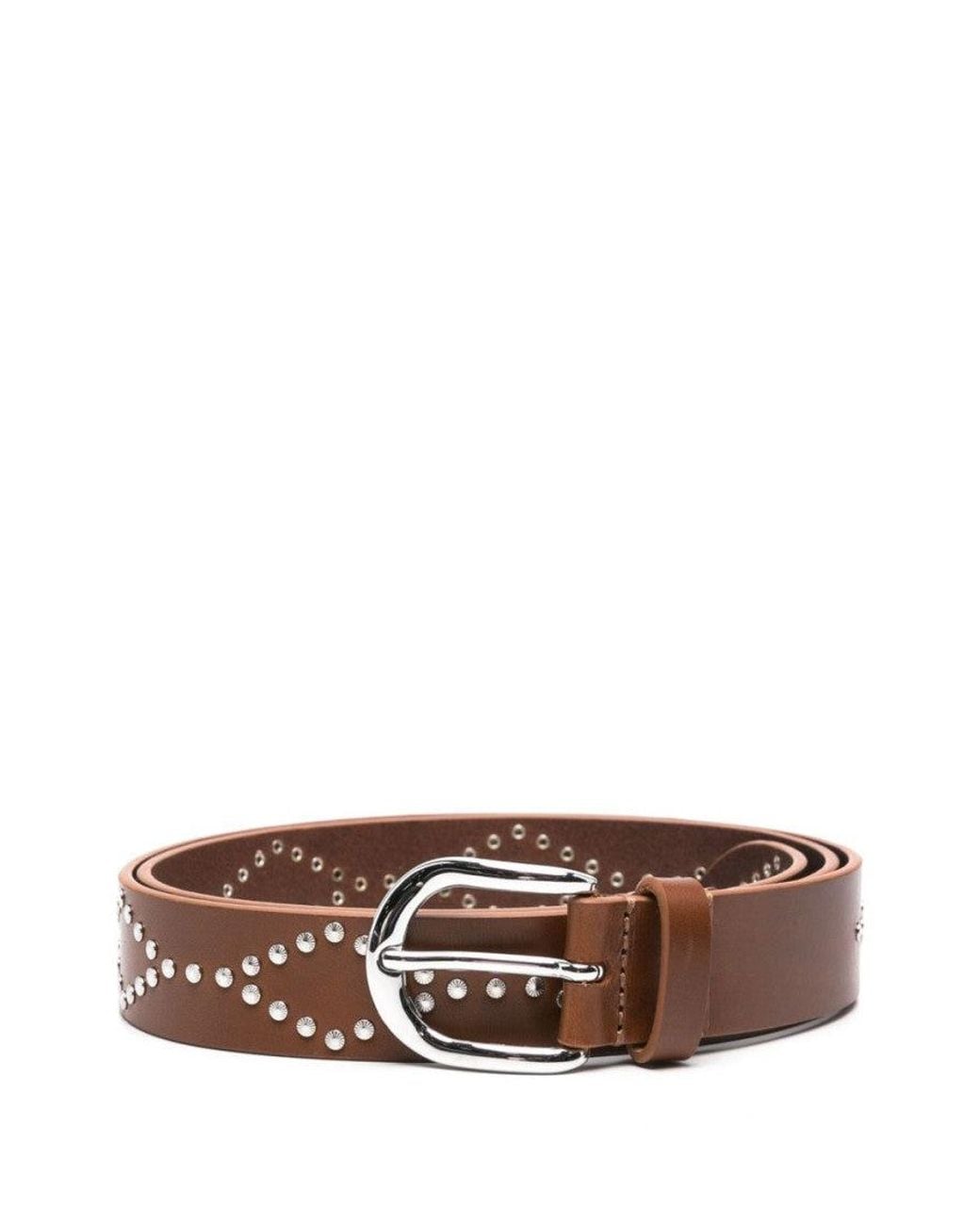 Isabel Marant Brown Studded Buckle Belt