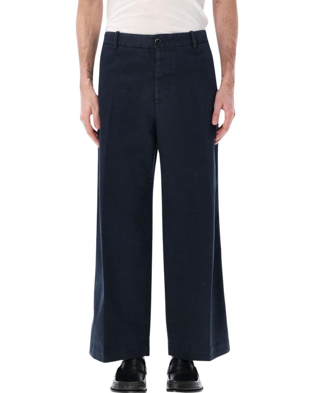 Nine:inthe:morning Blue Flat Front Pants for men