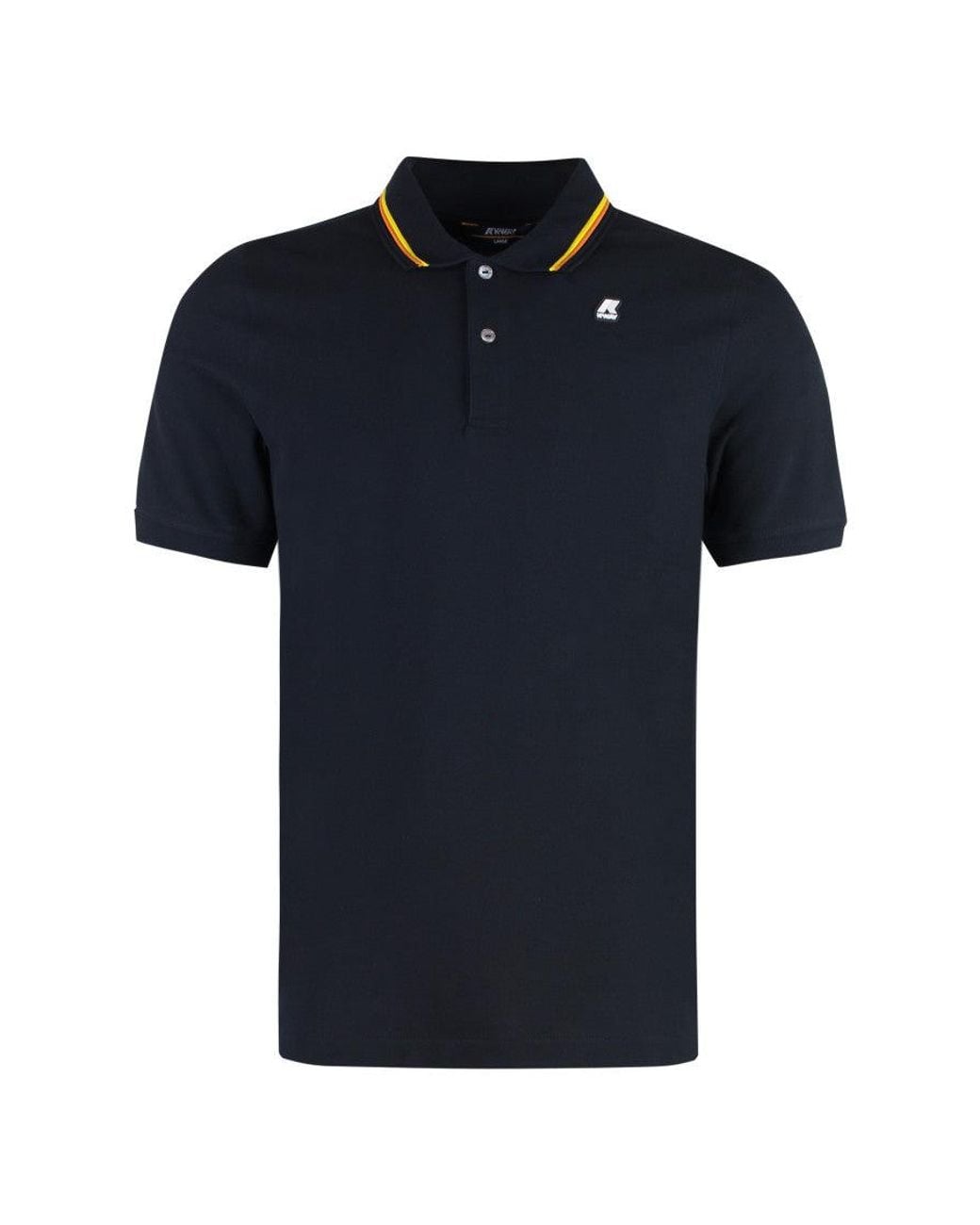 K-Way Black Solid Shirt Collar Polo for men