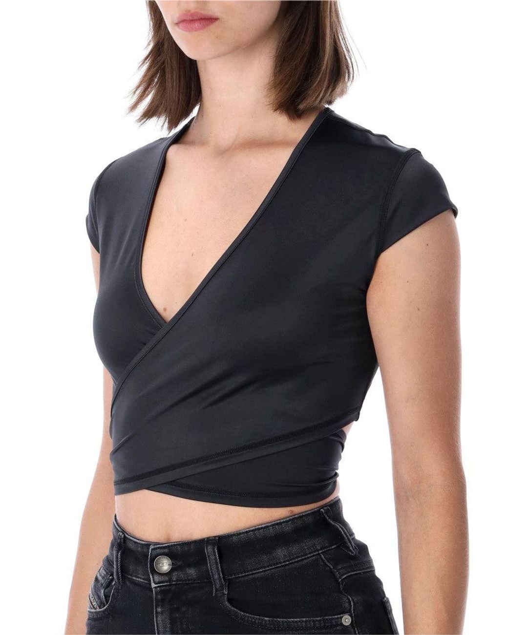 DIESEL Black Reno Wrap Crop Top