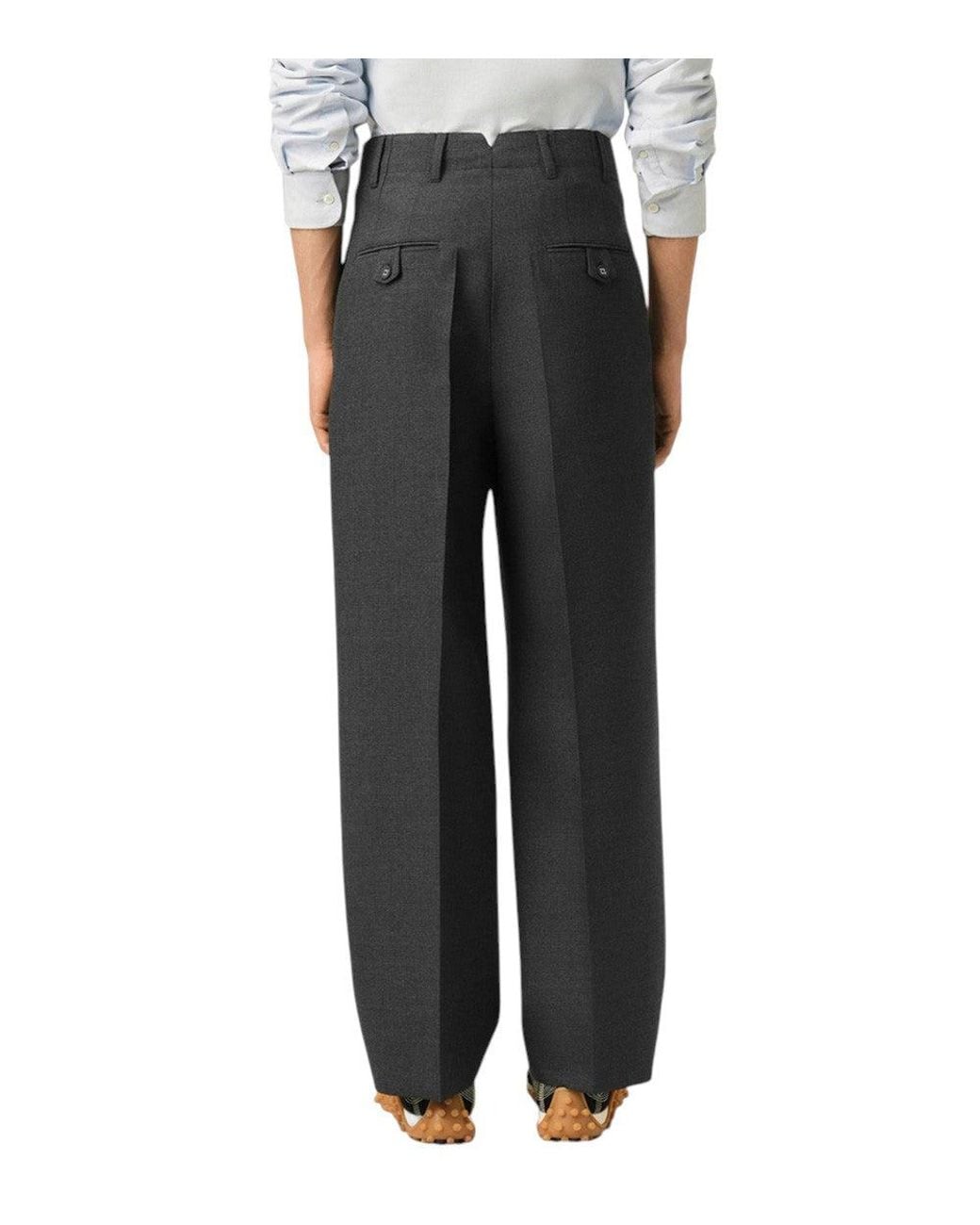 AMI Black Dark High Rise Trousers for men