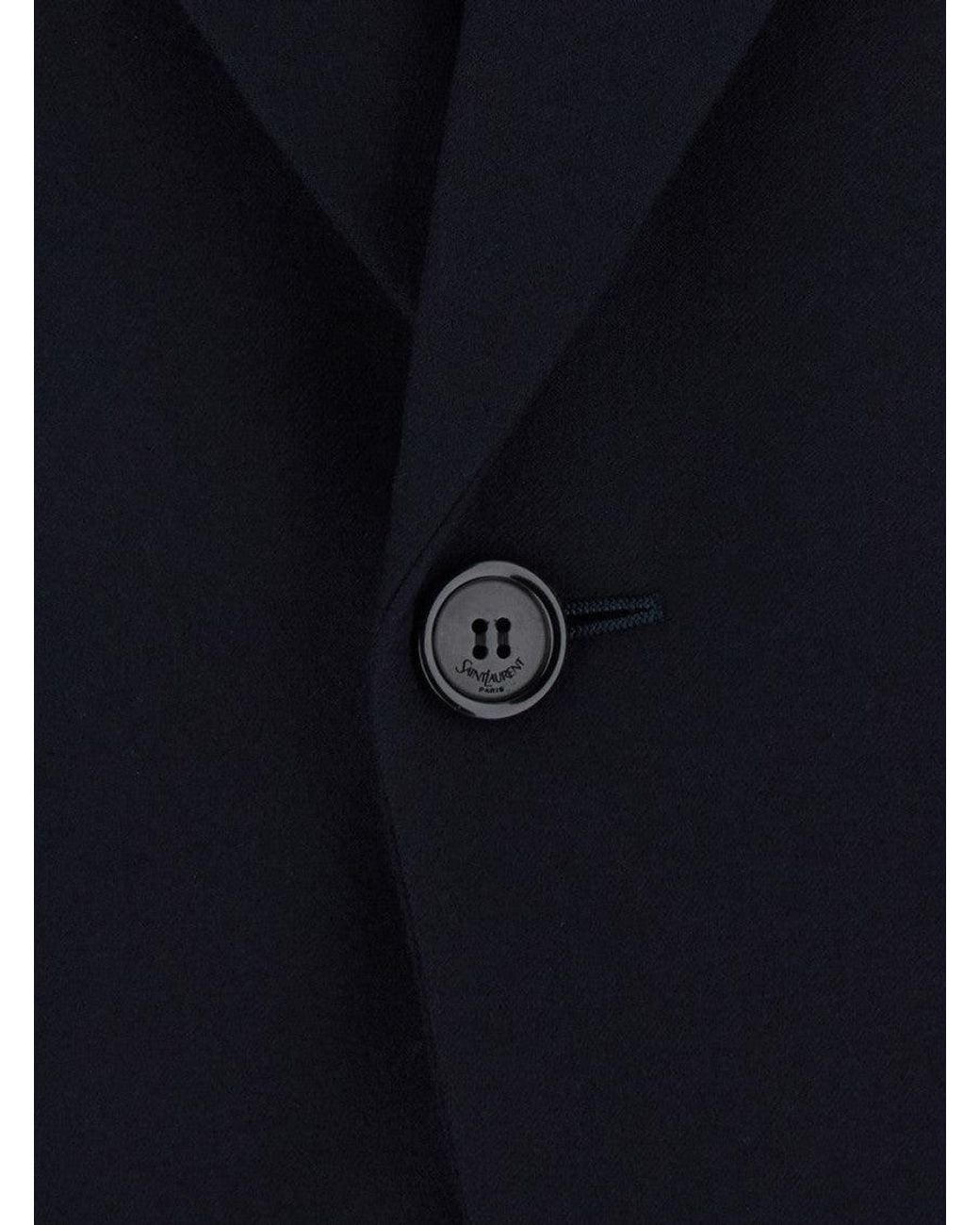 Saint Laurent Blue Peaked Lapel Blazer for men