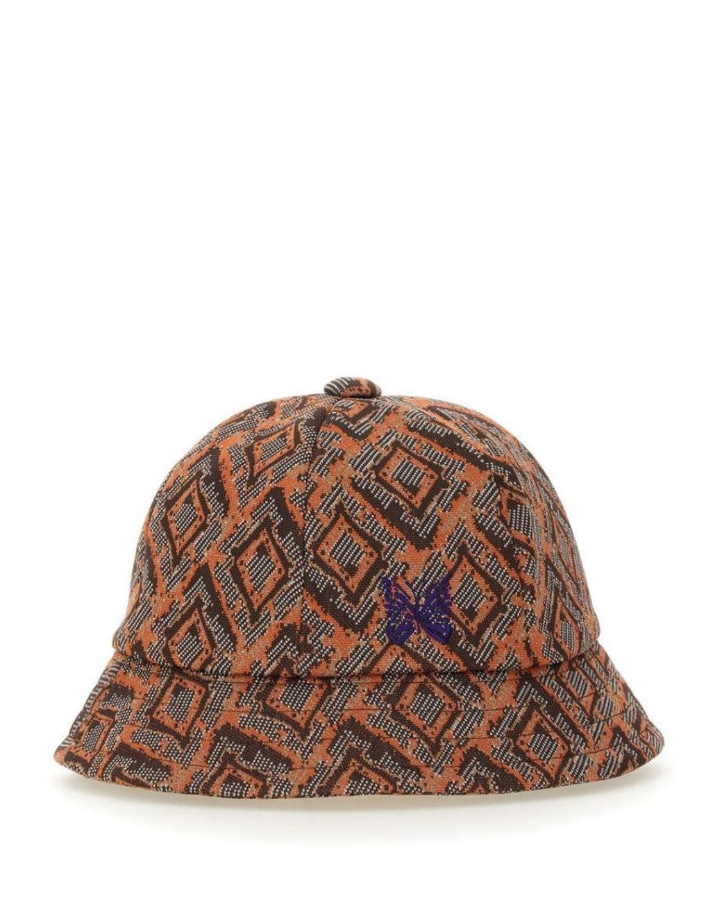 Needles Brown Geometric Pattern Bucket Hat for men
