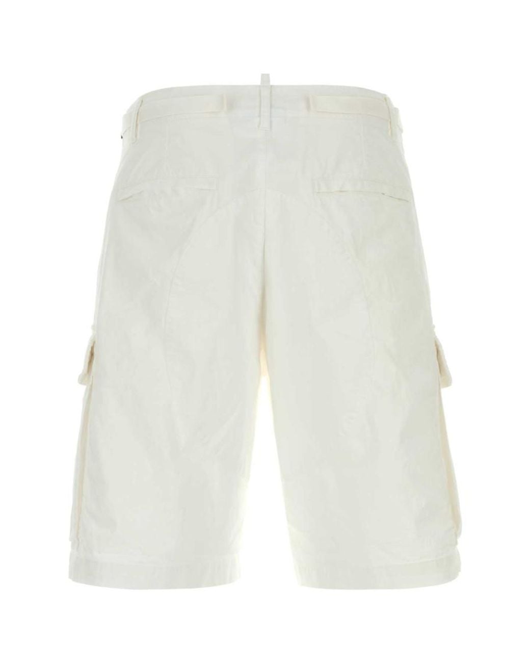 DSquared² White Stretch Cotton Utility Bermuda Shorts for men