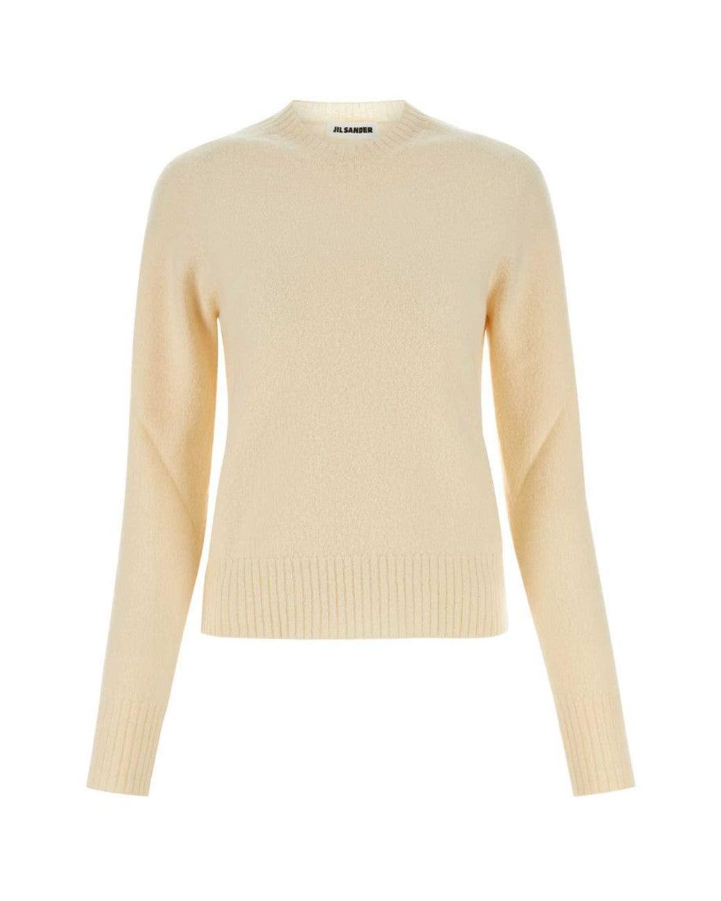 Jil Sander White Ivory Wool Sweater