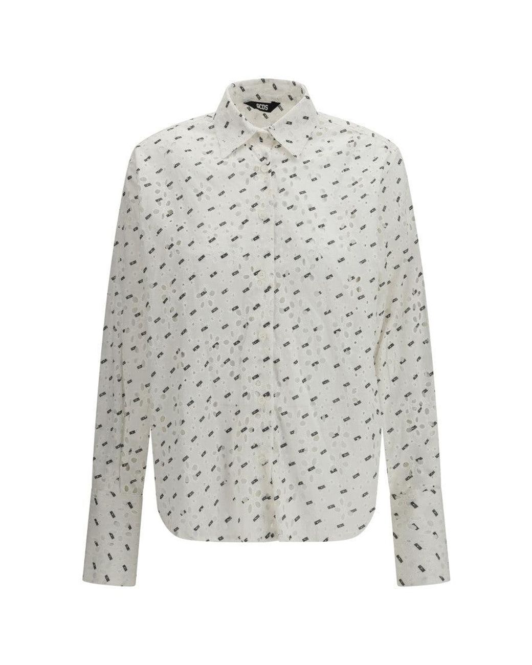 Gcds White Shirt Broderie Anglaise