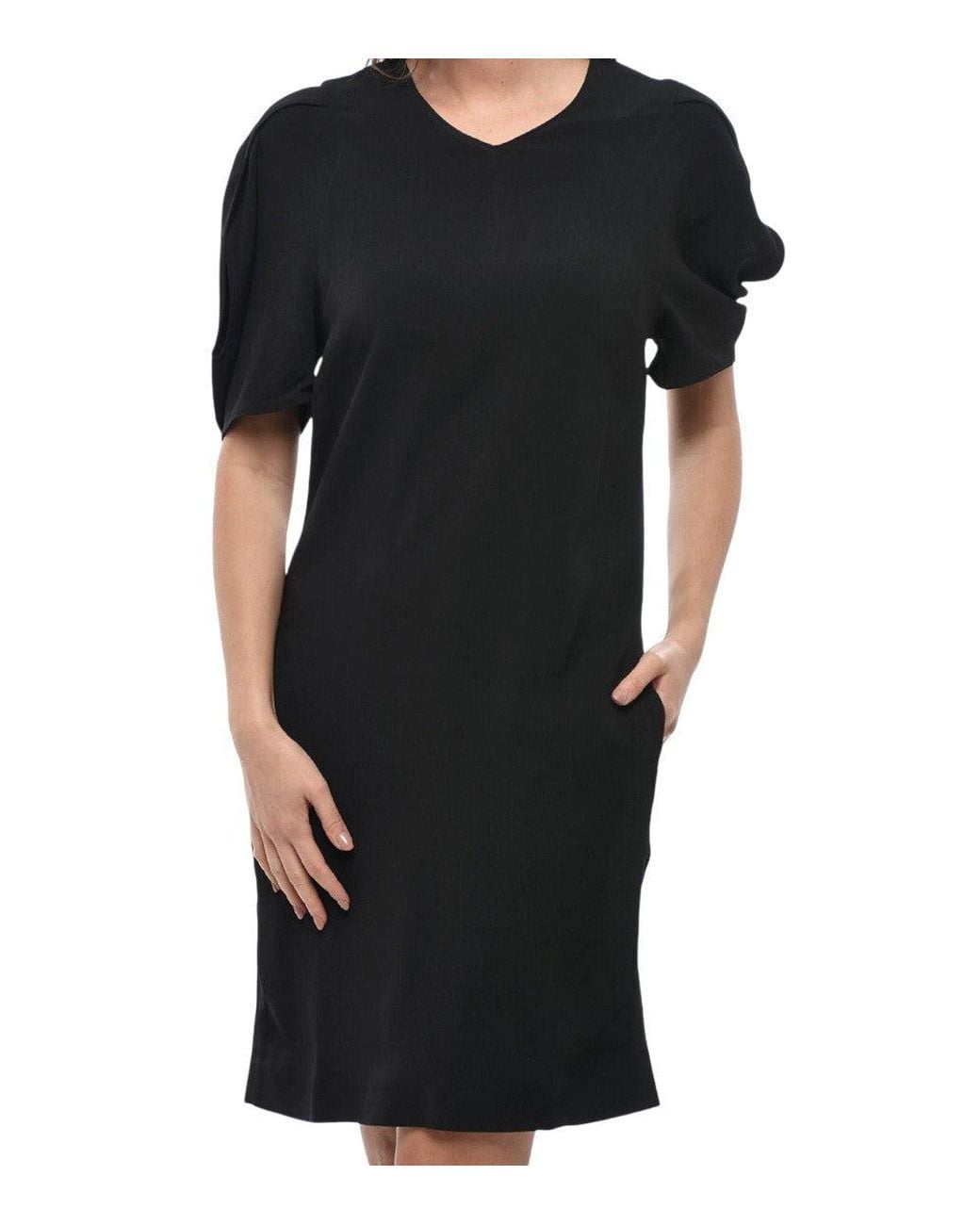 Stella McCartney Black Round Neck Knee Length Dress