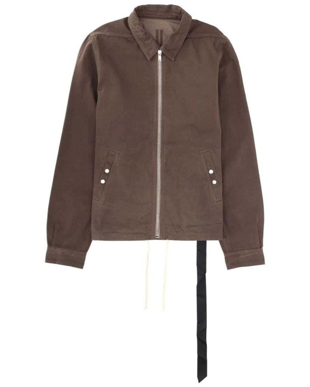 Rick Owens Brown Jacket Zipfront Cotton for men
