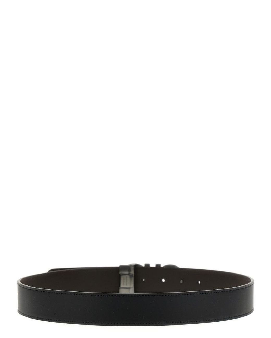 Ferragamo Black Gancini Solid Reversible Belt for men