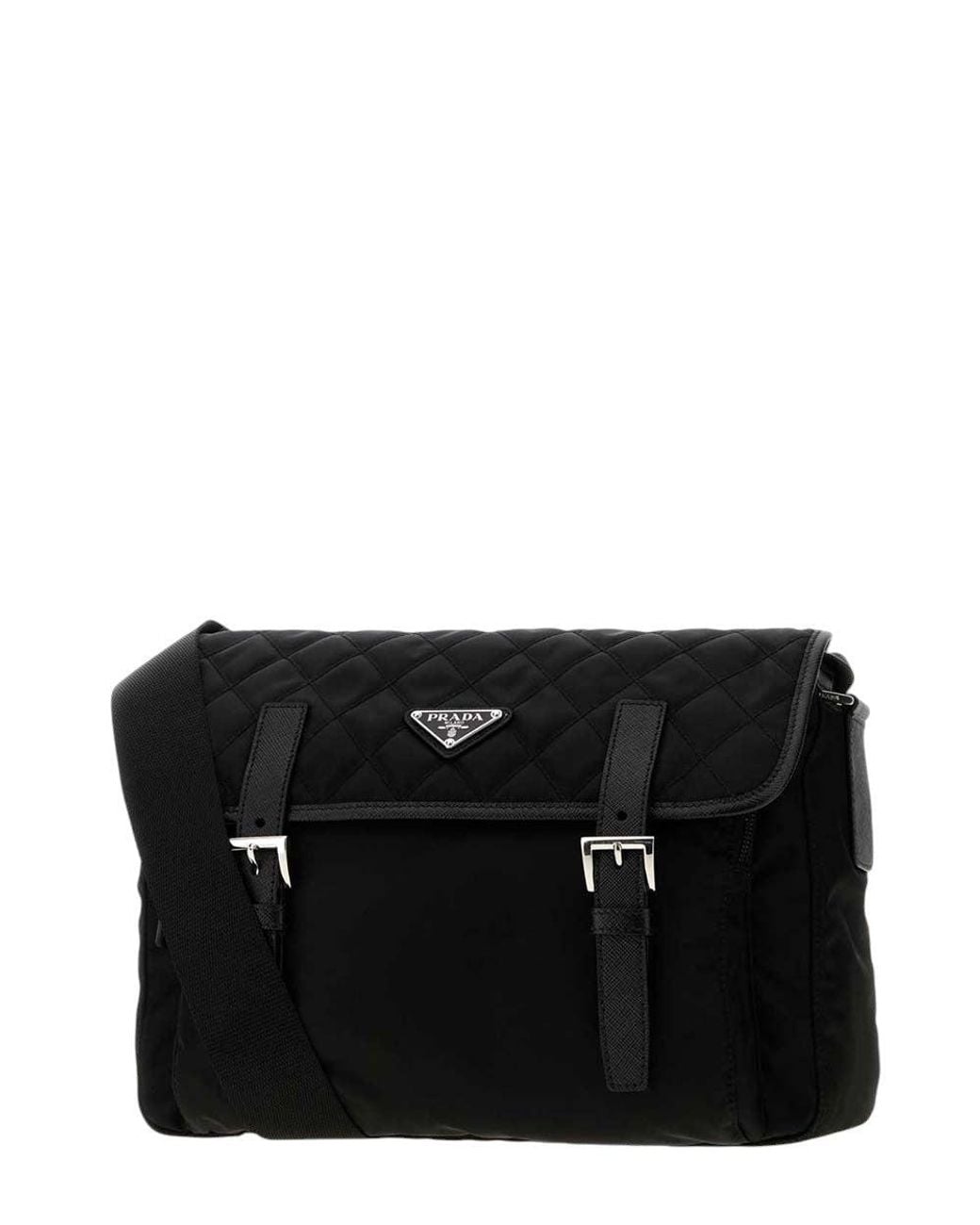 Prada Black Logo Medium Shoulder Bag