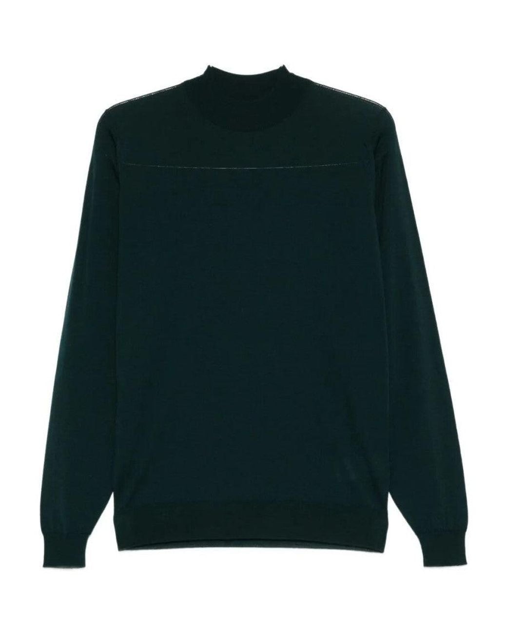 John Smedley Green Dark Wool Sweater for men