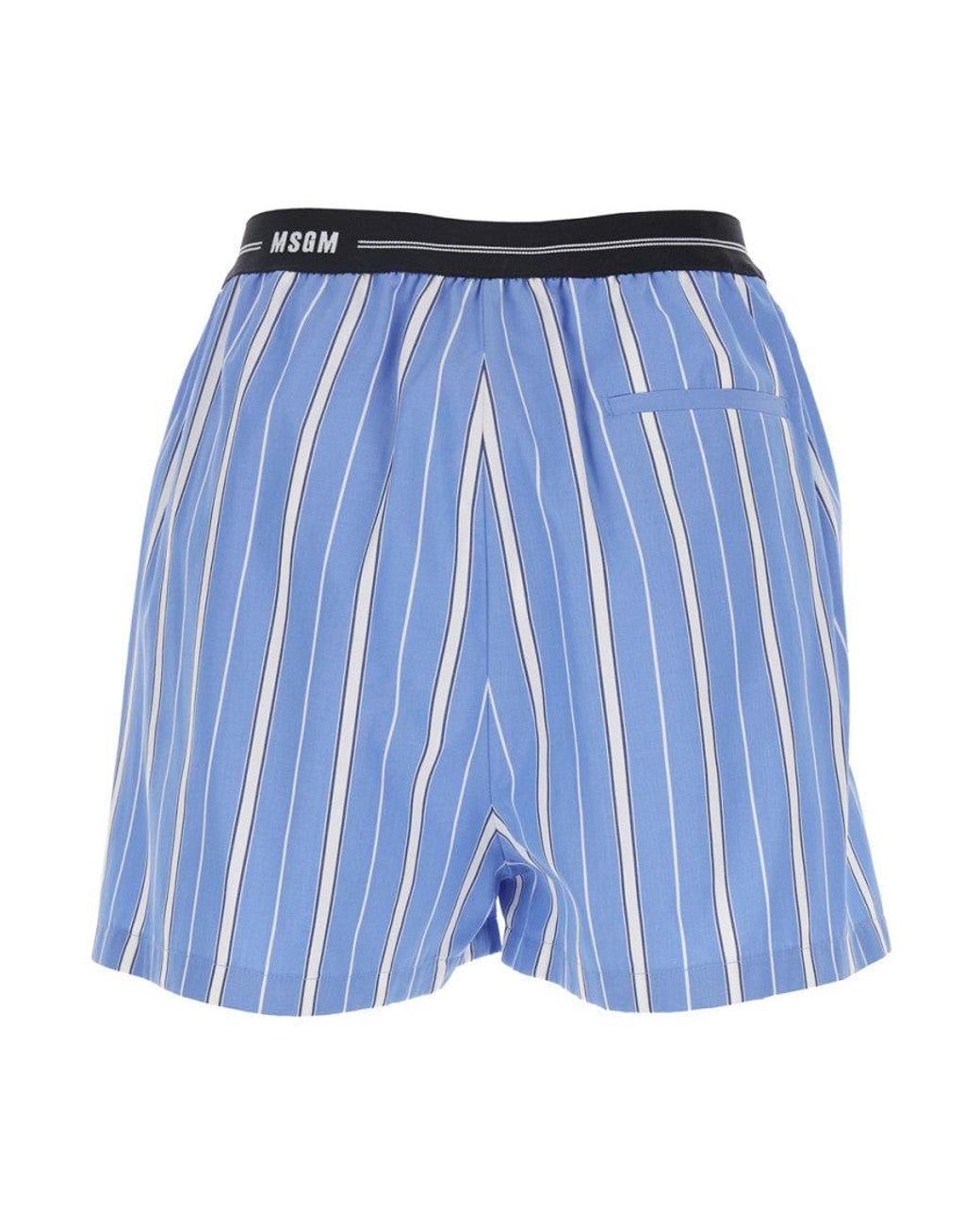 MSGM Blue Stripes Shorts