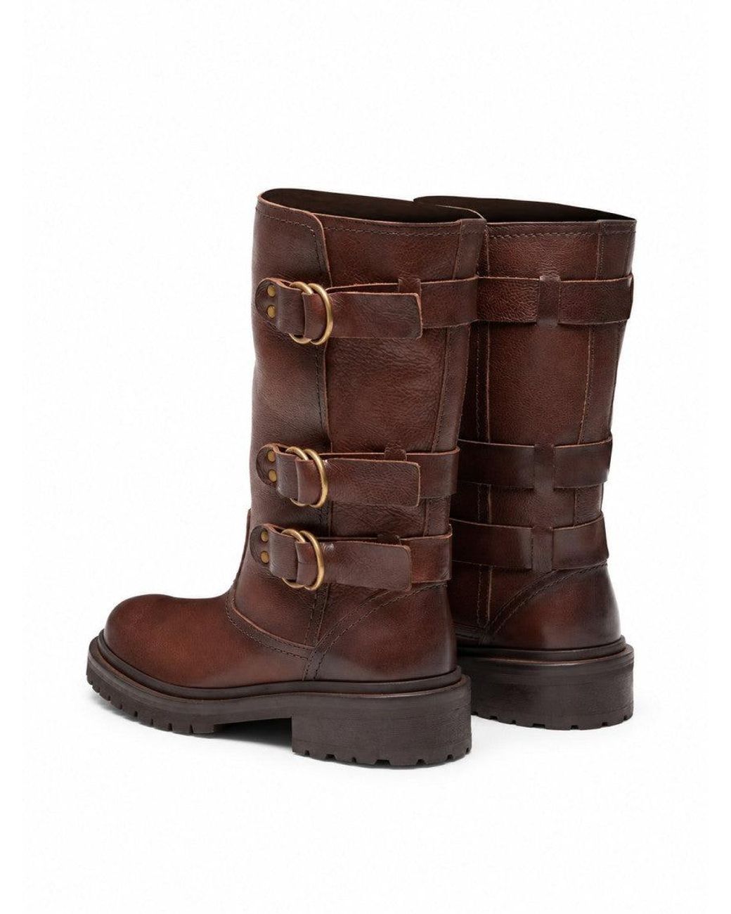 Golden Goose Deluxe Brand Brown Kurt Straps Boots
