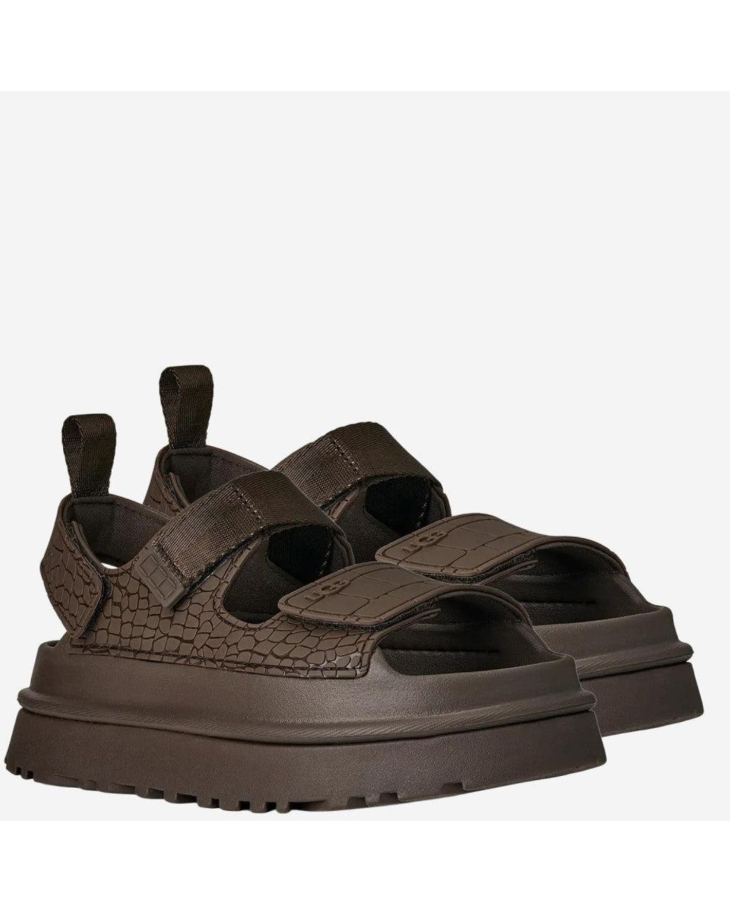 Ugg Brown Smoke Textured Sandals