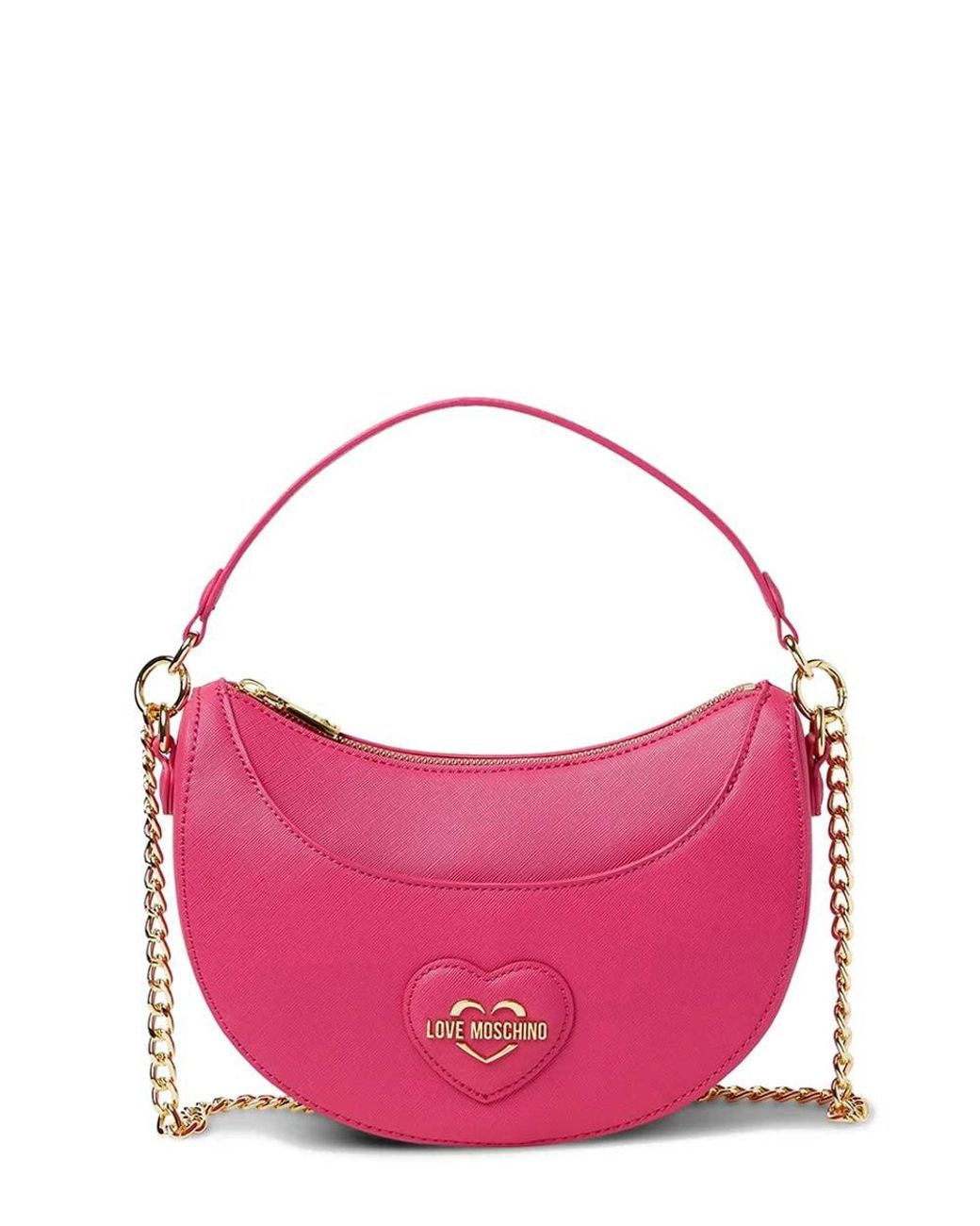Love Moschino Pink Fuchsia Logo Small Shoulder Bag