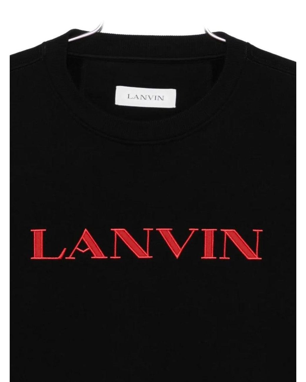 Lanvin Black Logo Crew Neck Sweatshirt for men