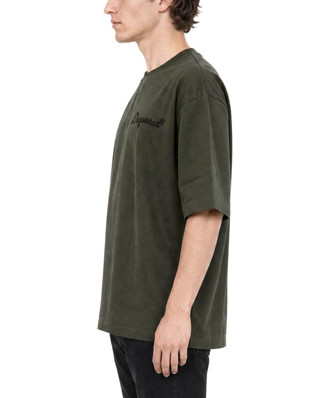 DSquared² Green Loose Logo T-Shirt for men