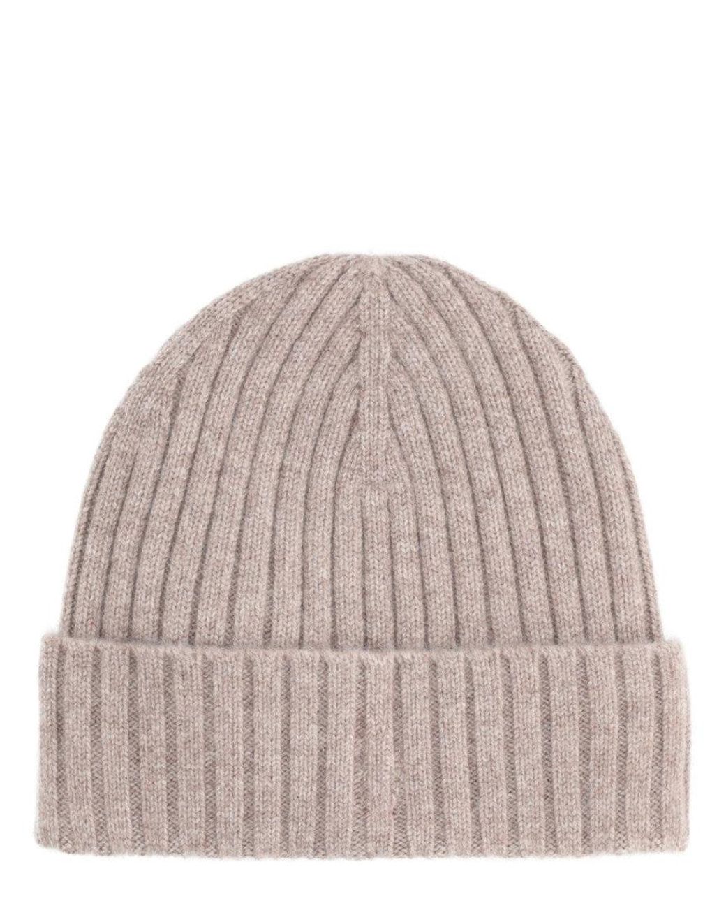 Sporty & Rich Natural Logo Knitted Beanies Hat for men