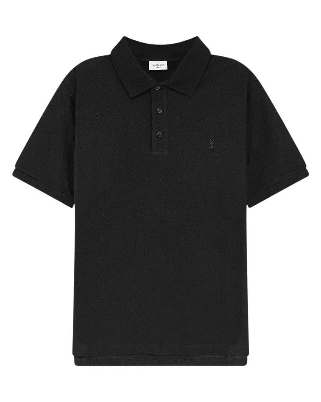 Saint Laurent Black Shirt Collar Polo for men