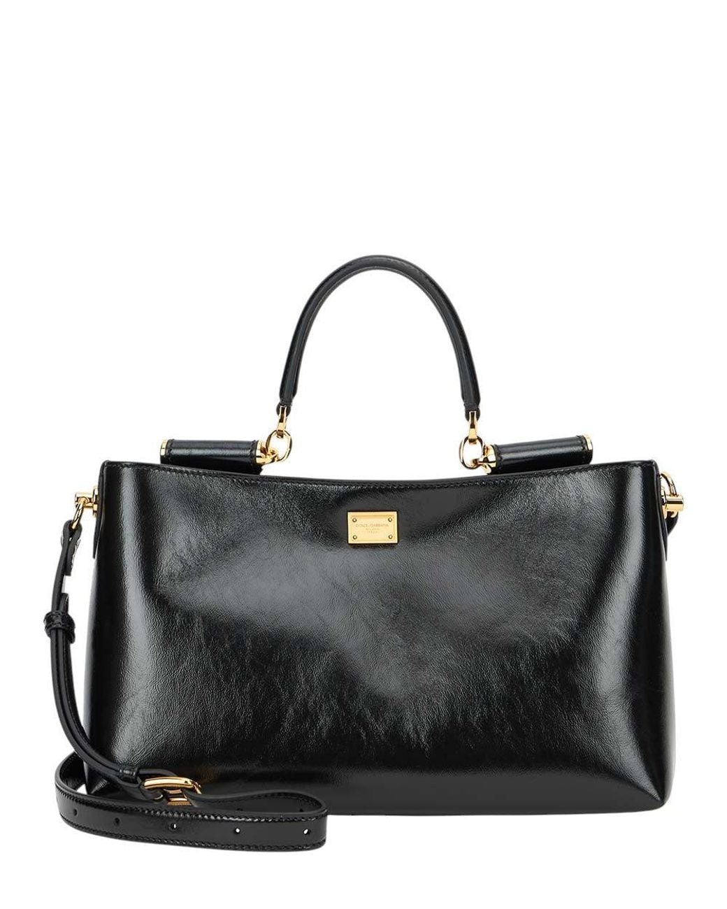 Dolce & Gabbana Black Vittoria Medium Satchel