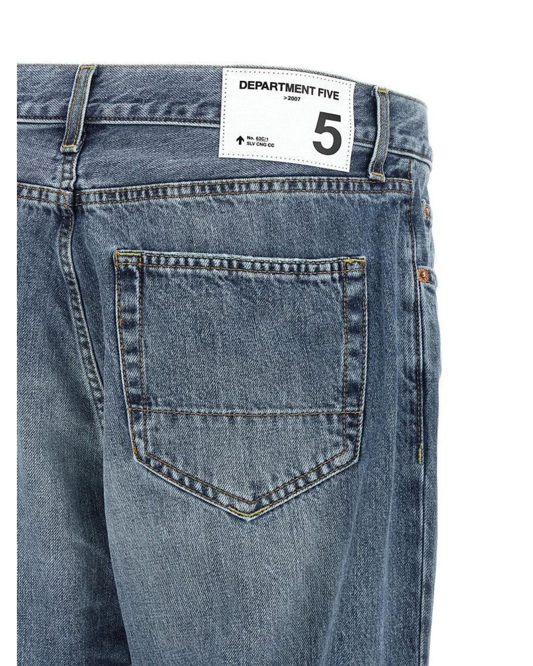 Department 5 Blue Tapered Mid Rise Jeans for men