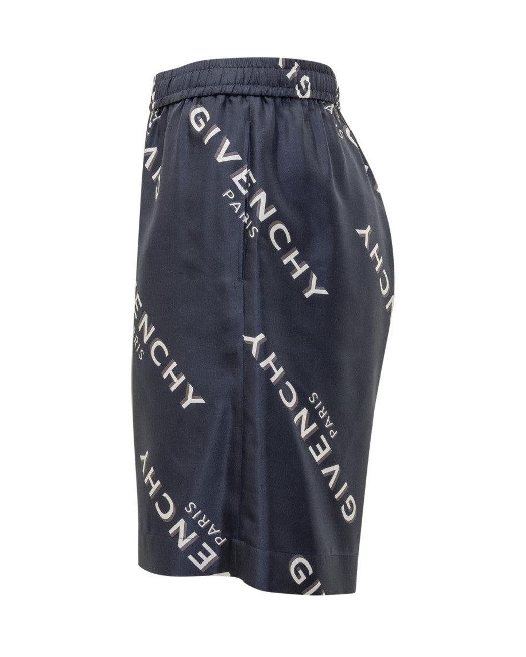 Givenchy Blue Logo Shorts for men