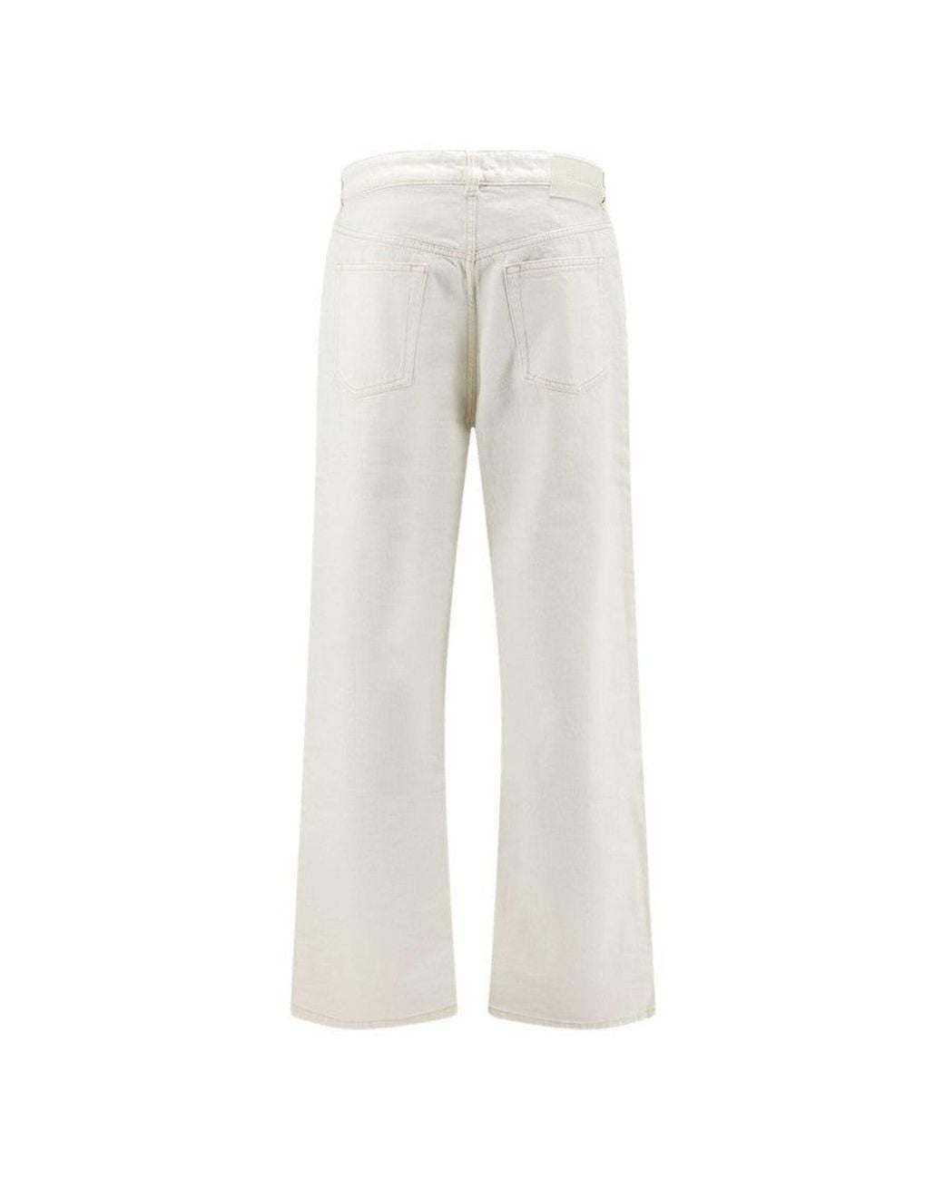 AMI White Large Fit Denim Jeans for men