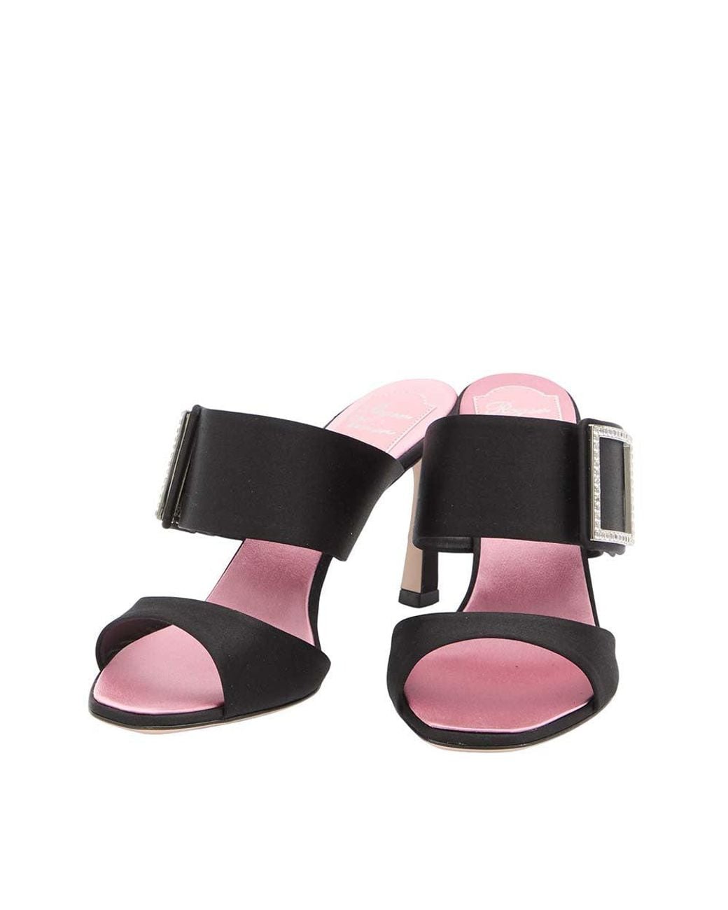 Roger Vivier Black Trompette Satin Heels