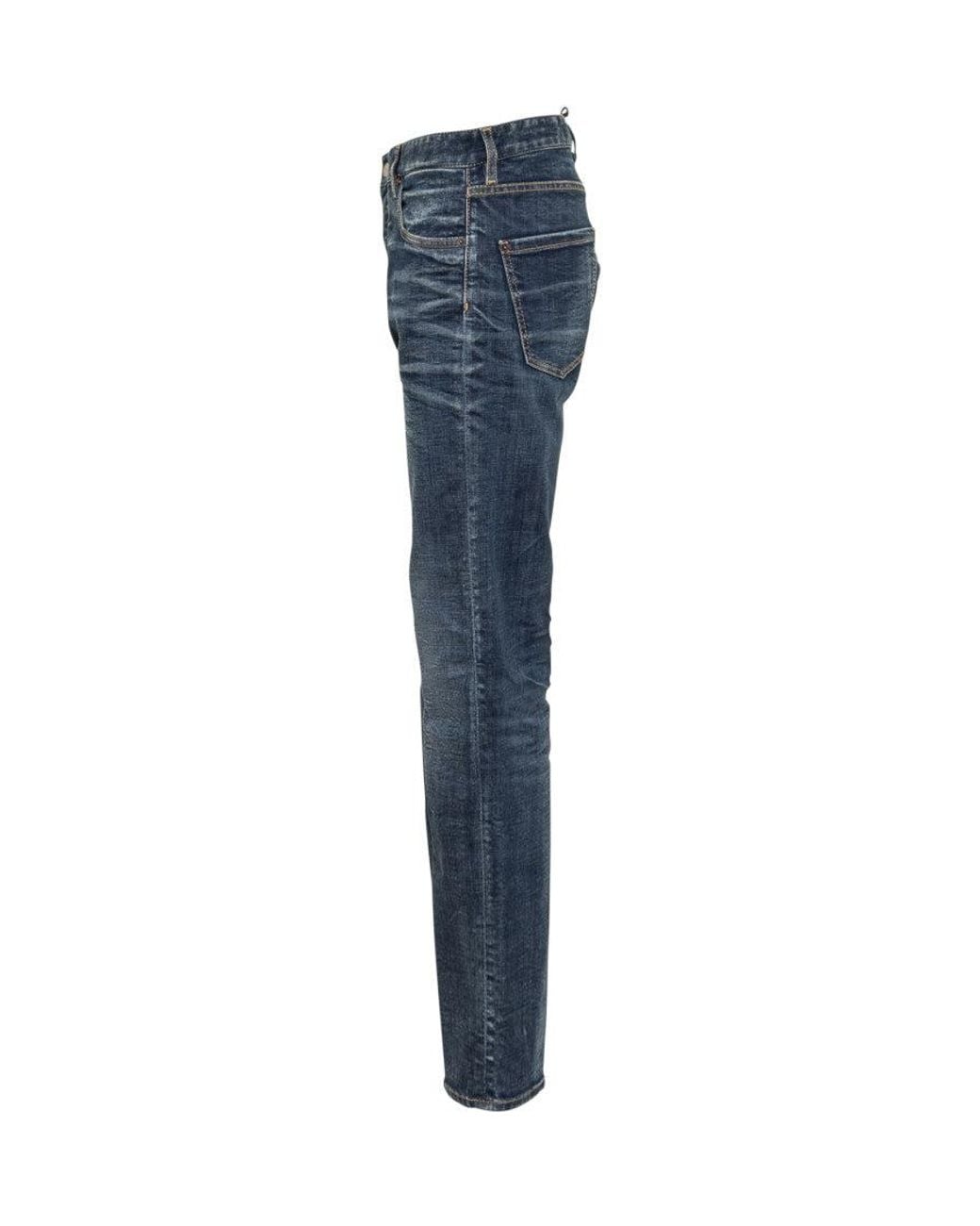 DSquared² Blue Straight Mid Rise Jeans