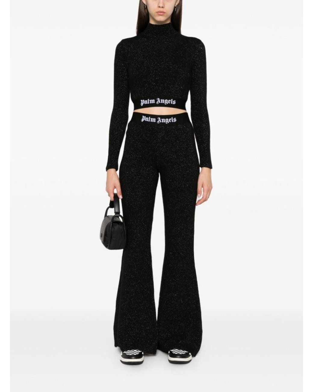 Palm Angels Black Logo-Tape Trousers