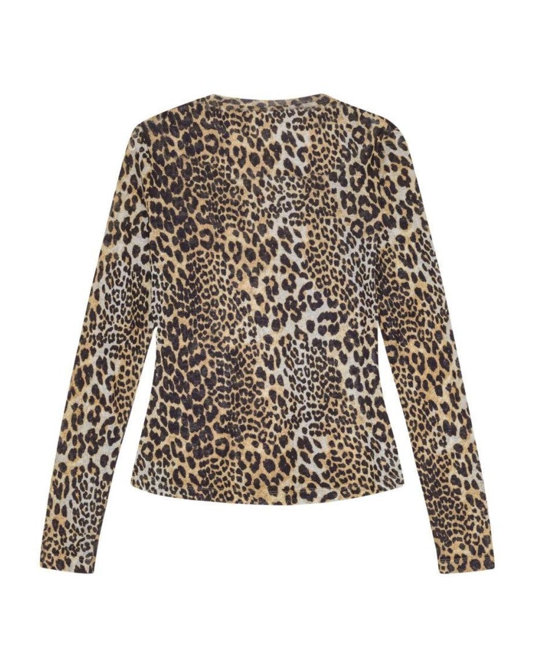 Ganni Multicolor Print Long Sleeves Top