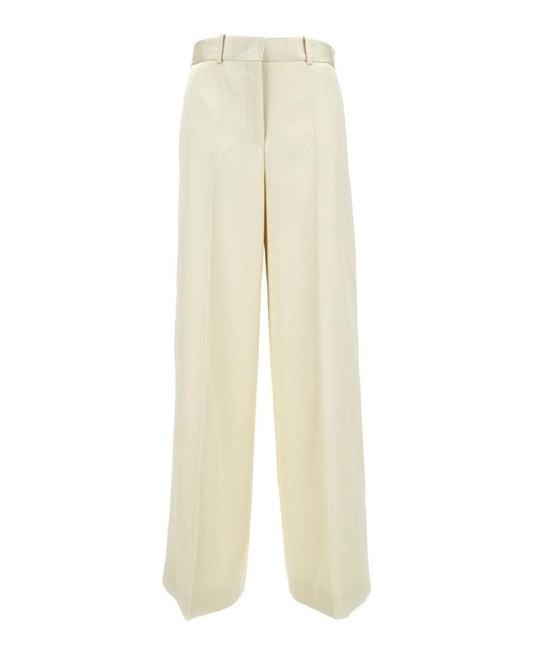 Jil Sander White Relaxed Flat Front Pants