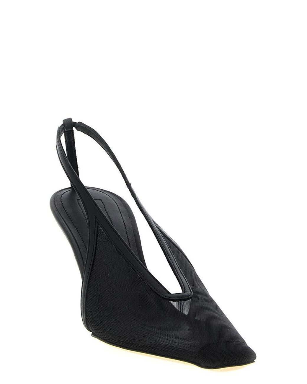 ARMARIUM Black Mesh Slingback Pumps