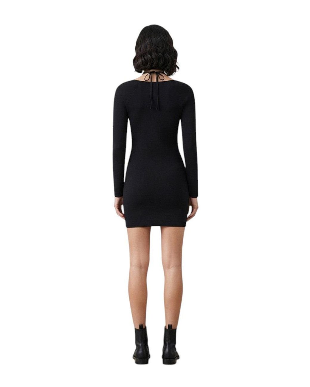 Elisabetta Franchi Black Halter Neck Mini Dress