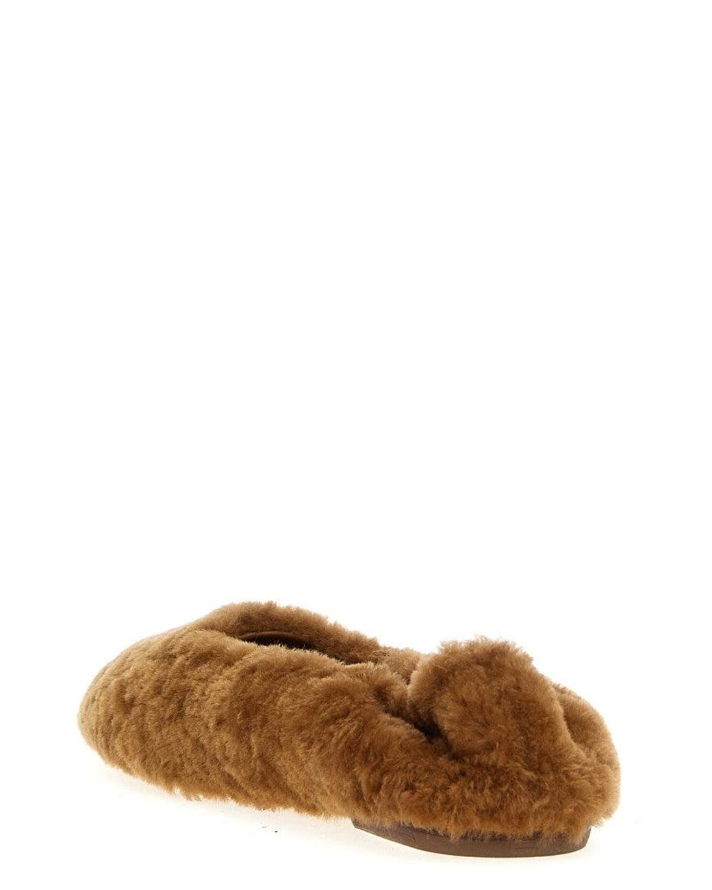 Dries Van Noten Brown Fur Ballet Flats