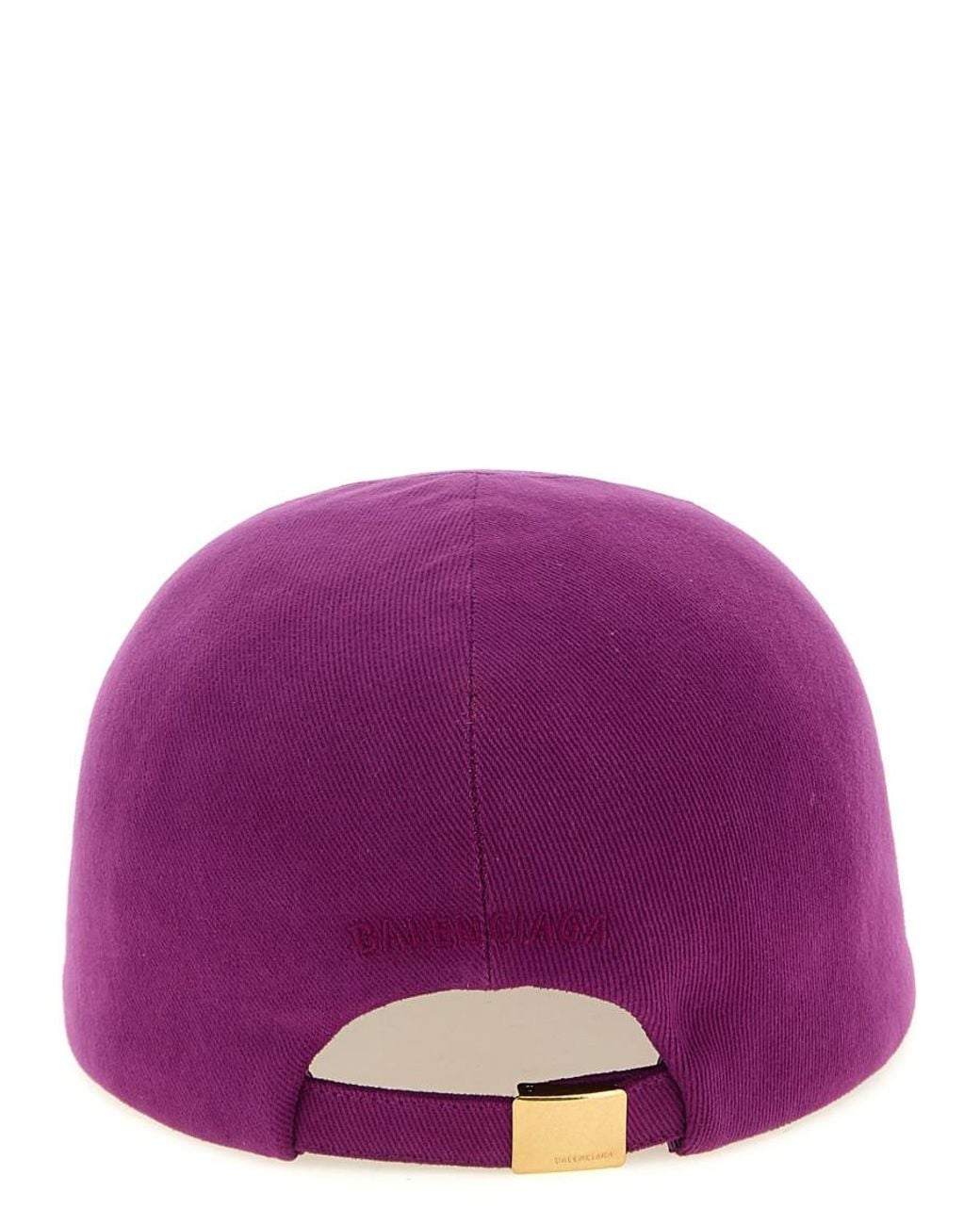 Balenciaga Purple Cotton Drill Baseball Cap