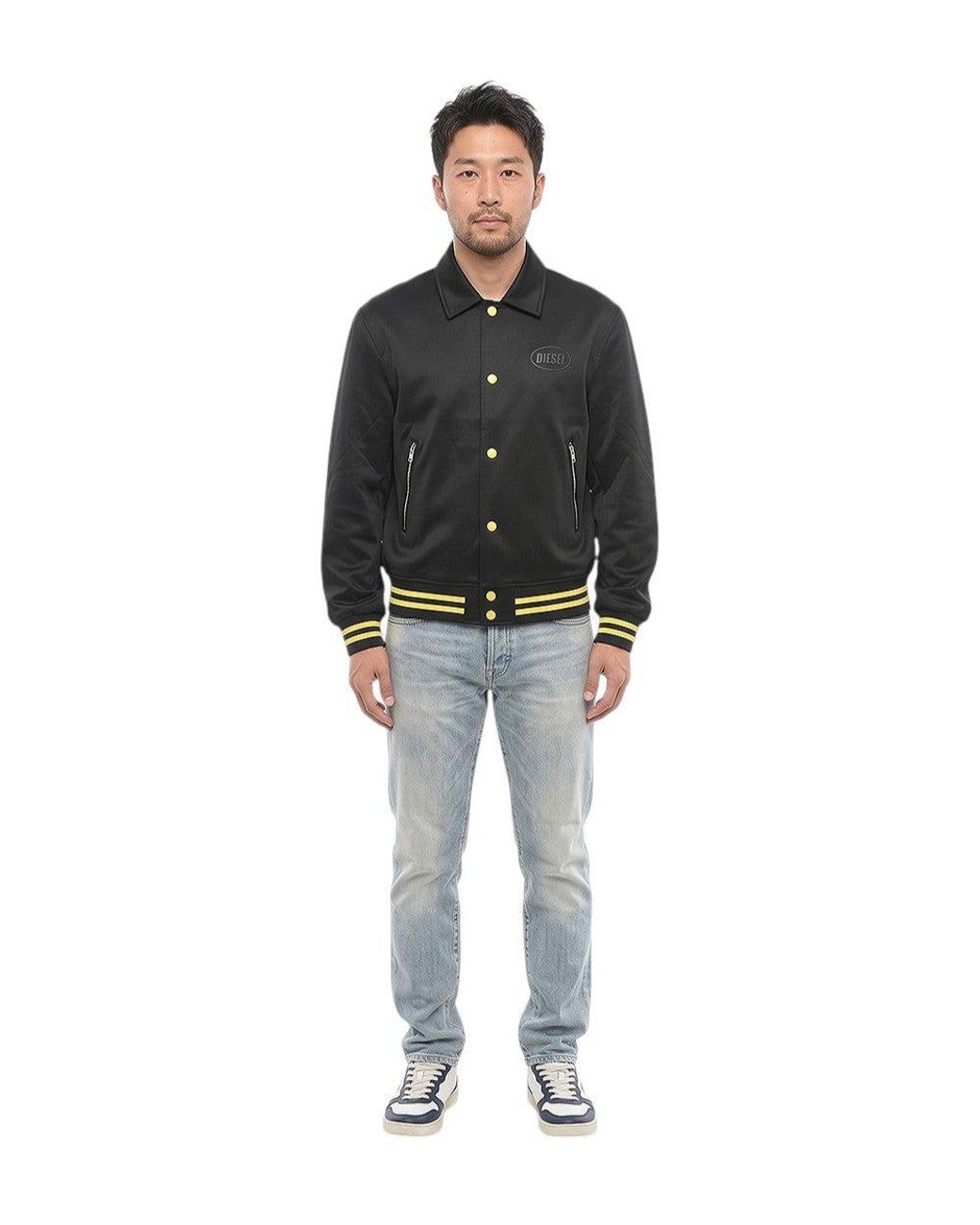 DIESEL Black Logo Varsity Jacket for men