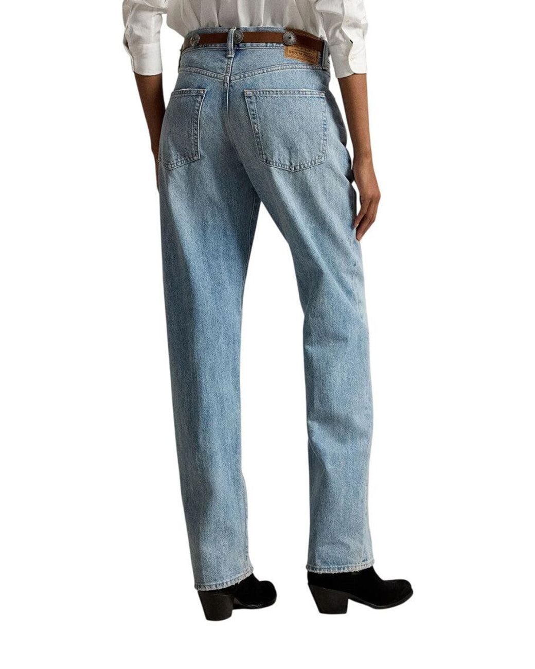 Polo Ralph Lauren Blue Light Relaxed High Rise Jeans