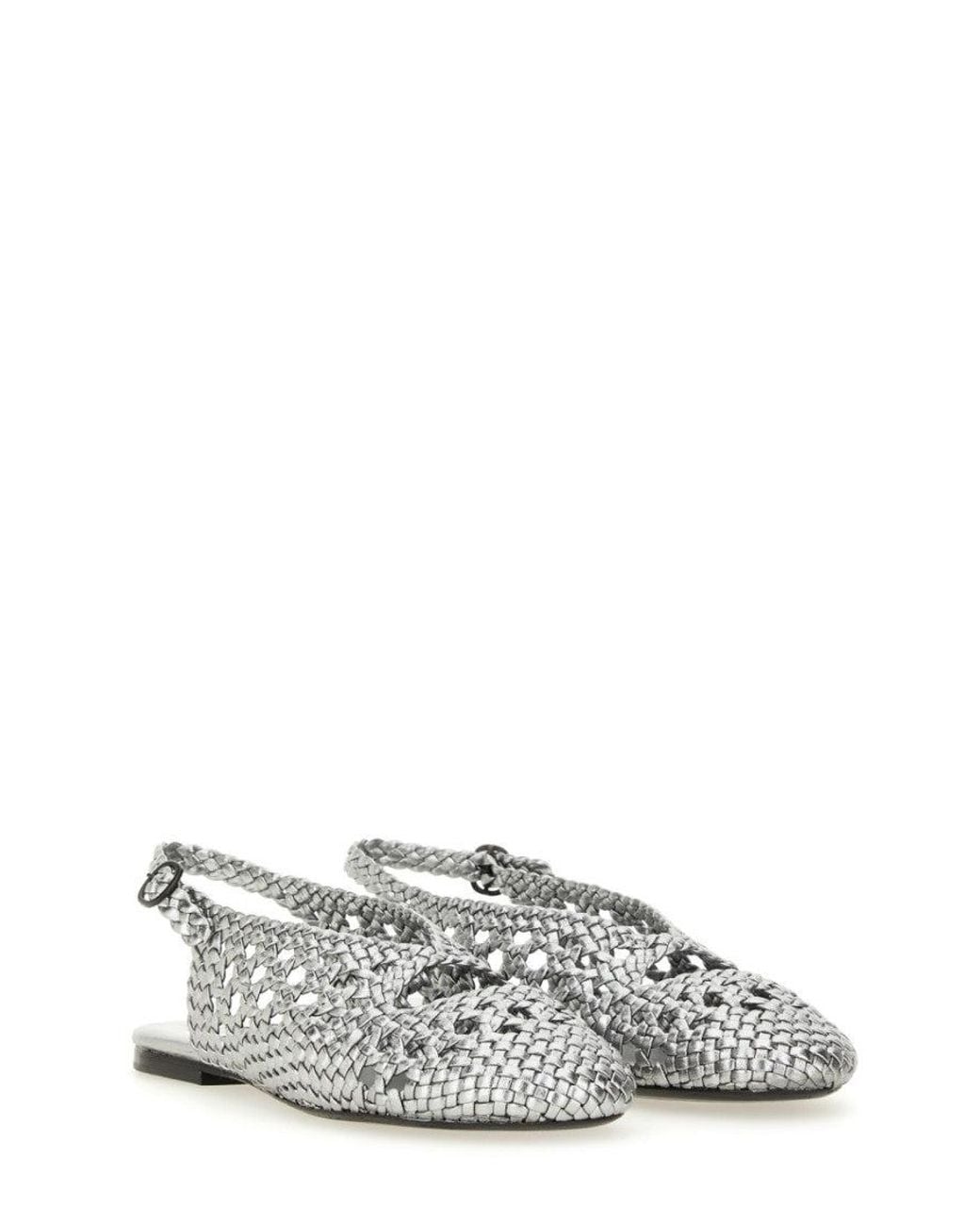 Hereu White Empuria Metallic Slingback Sandal
