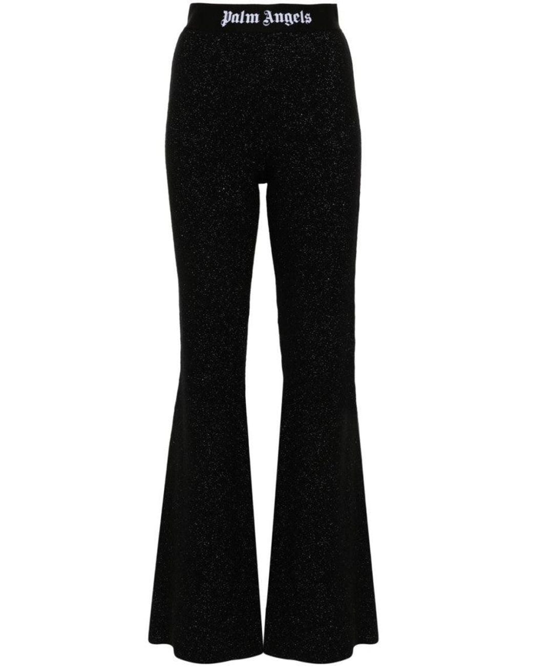 Palm Angels Black Logo-Tape Trousers