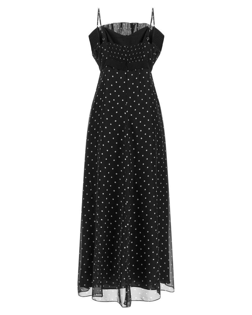 Zimmermann Black Polka Dot Ruffled Neck Dress