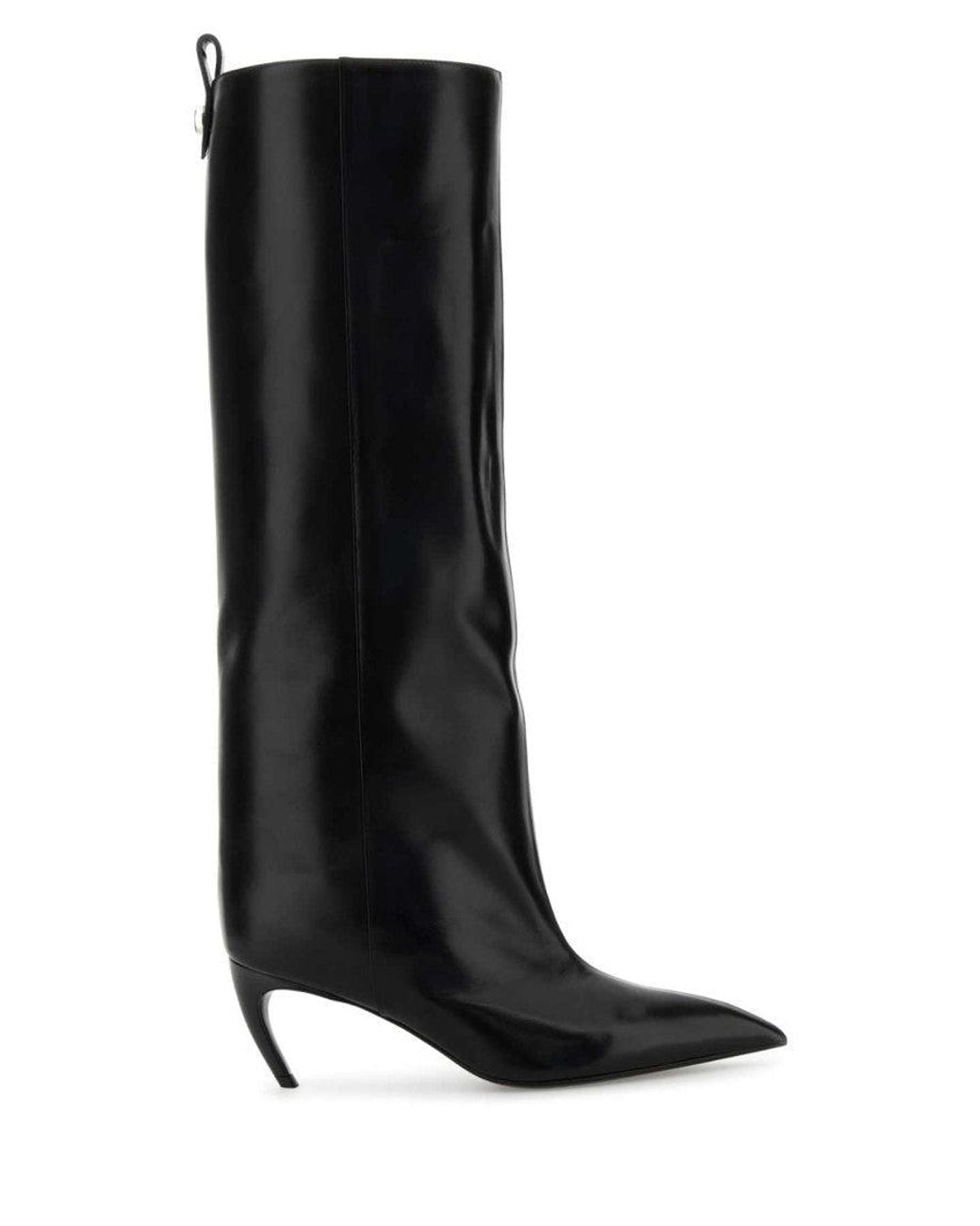 The Attico Black Leather Boots